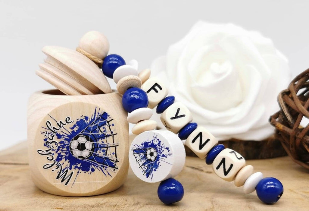 Milchzahndose Fußball personalisierte Zahndose mit Namen - CreativMade