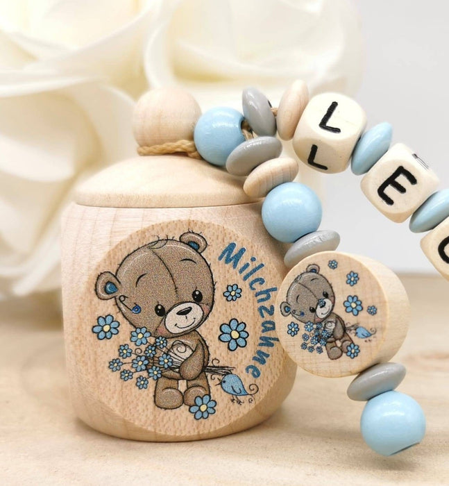 Milchzahndose Teddybär Jungen personalisierte Zahndose mit Namen - CreativMade