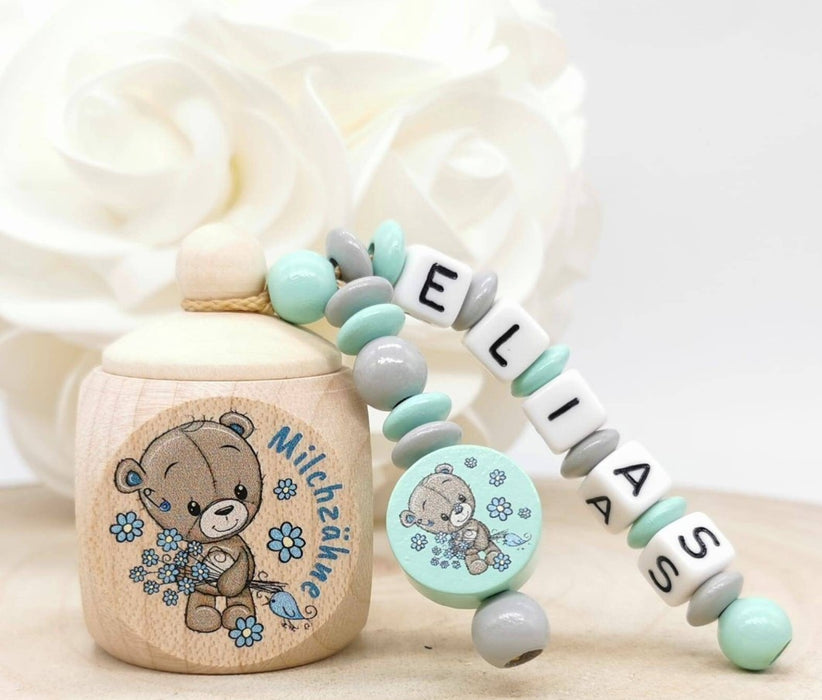 Milchzahndose Teddybär Jungen personalisierte Zahndose mit Namen - CreativMade