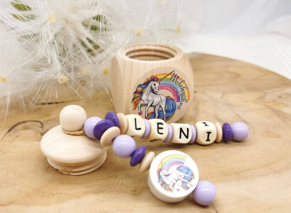 Milchzahndose Einhorn Mädchen personalisierte Zahndose mit Namen - CreativMade