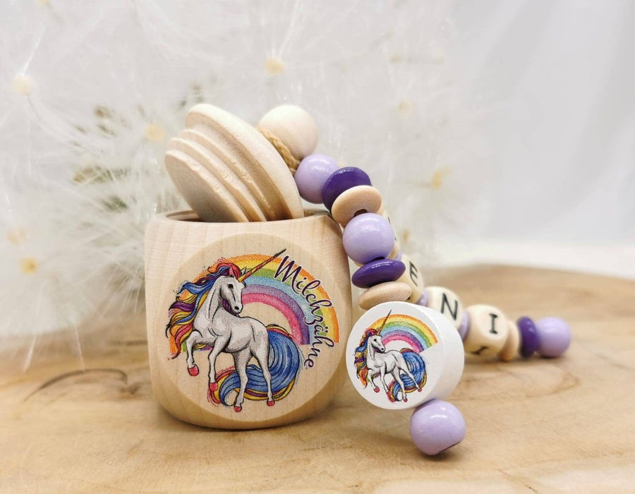 Milchzahndose Einhorn Mädchen personalisierte Zahndose mit Namen - CreativMade