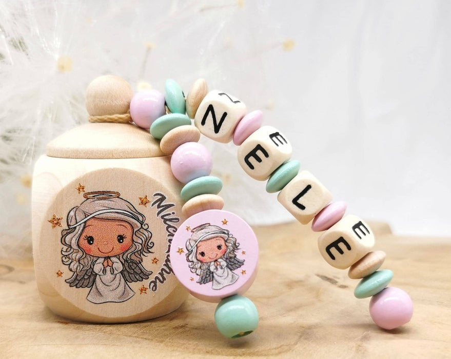 Milchzahndose Engel Mädchen personalisierte Zahndose mit Namen - CreativMade