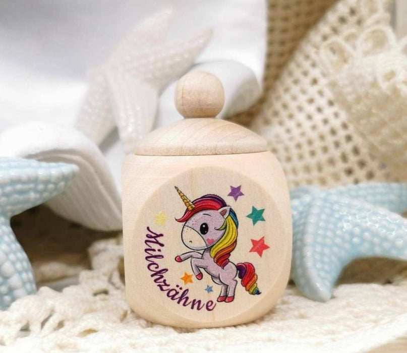 Milchzahndose Einhorn Mädchen personalisierte Zahndose mit Namen - CreativMade