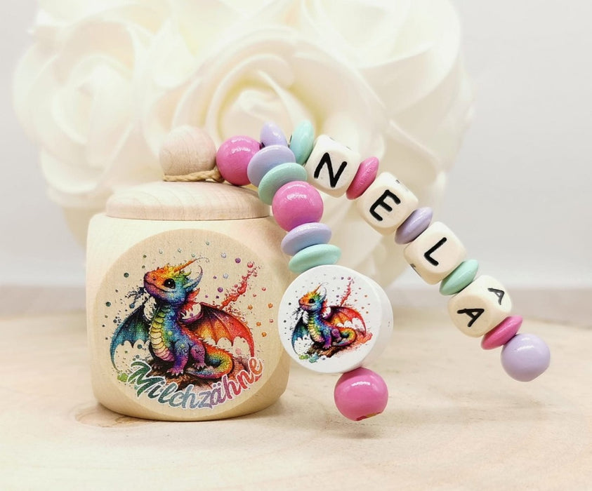 Milchzahndose Drache Jungen personalisierte Zahndose mit Namen - CreativMade