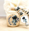 Milchzahndose Astronaut Jungen personalisierte Zahndose mit Namen Weltall - CreativMade