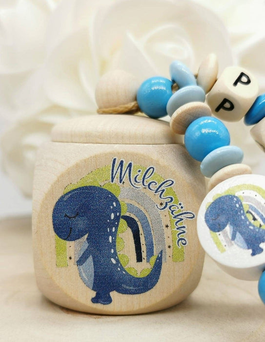 Milchzahndose Dinosaurier Jungen personalisierte Zahndose mit Namen - CreativMade