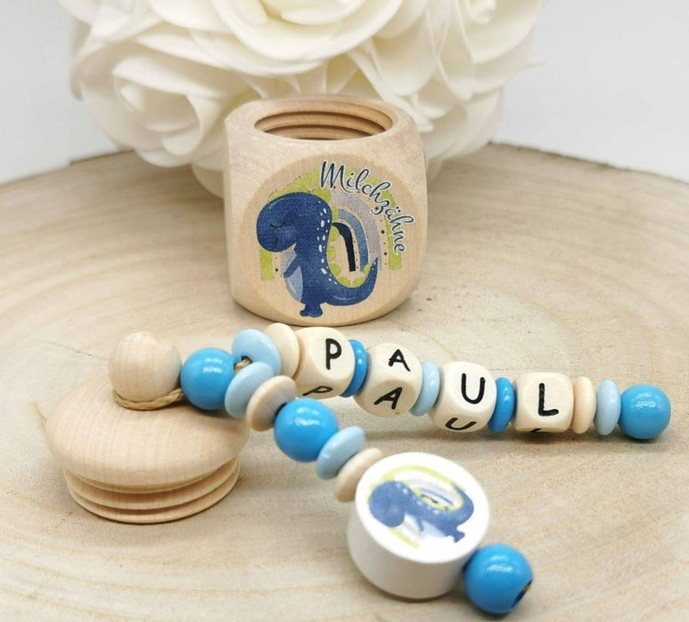 Milchzahndose Dinosaurier Jungen personalisierte Zahndose mit Namen - CreativMade