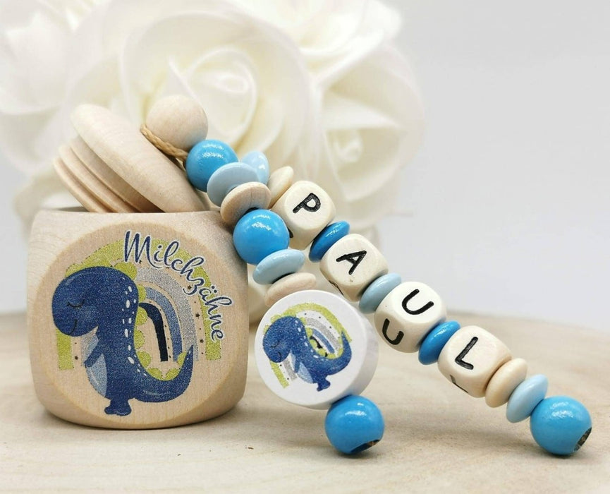 Milchzahndose Dinosaurier Jungen personalisierte Zahndose mit Namen - CreativMade