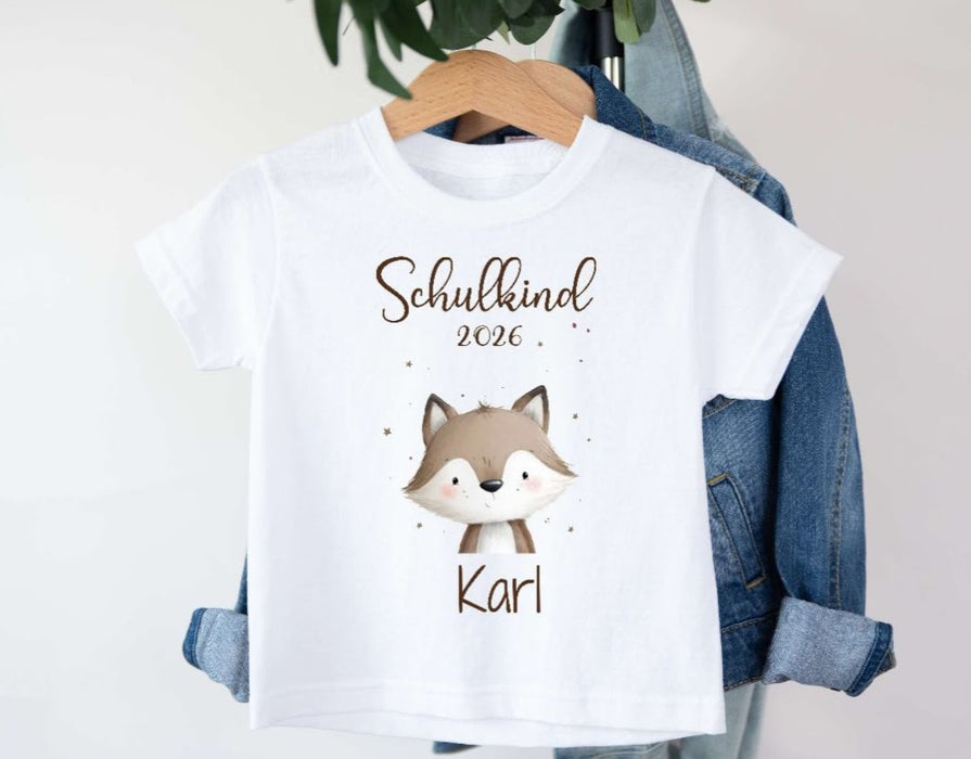 Einschulungsshirt mit Namen personalisiert Tiere Jungen & Mädchen T-Shirt Einschulung | CreativMade .