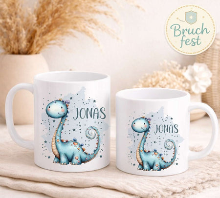 Kindertasse personalisiert mit Namen | Dinosaurier Jungen | Kunststoffbecher für Kindergarten, Kita & Schule - CreativMade