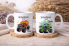 Einschulungstasse mit Name Monstertruck Schulkind Tasse personalisiert Jungen - CreativMade