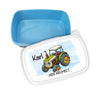 Brotdose Kinder personalisiert Traktor mit Name Junge Einschulung Vesperbox Fächer hier Krümelt - CreativMade 