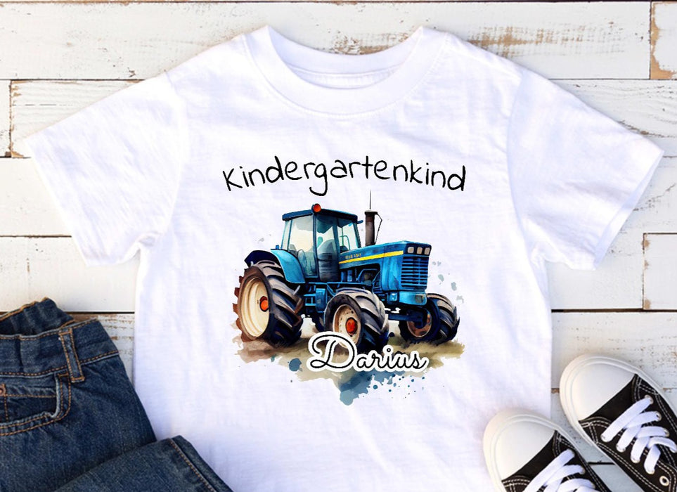 T-Shirt Kindergartenkind Traktor Junge mit Name - CreativMade 