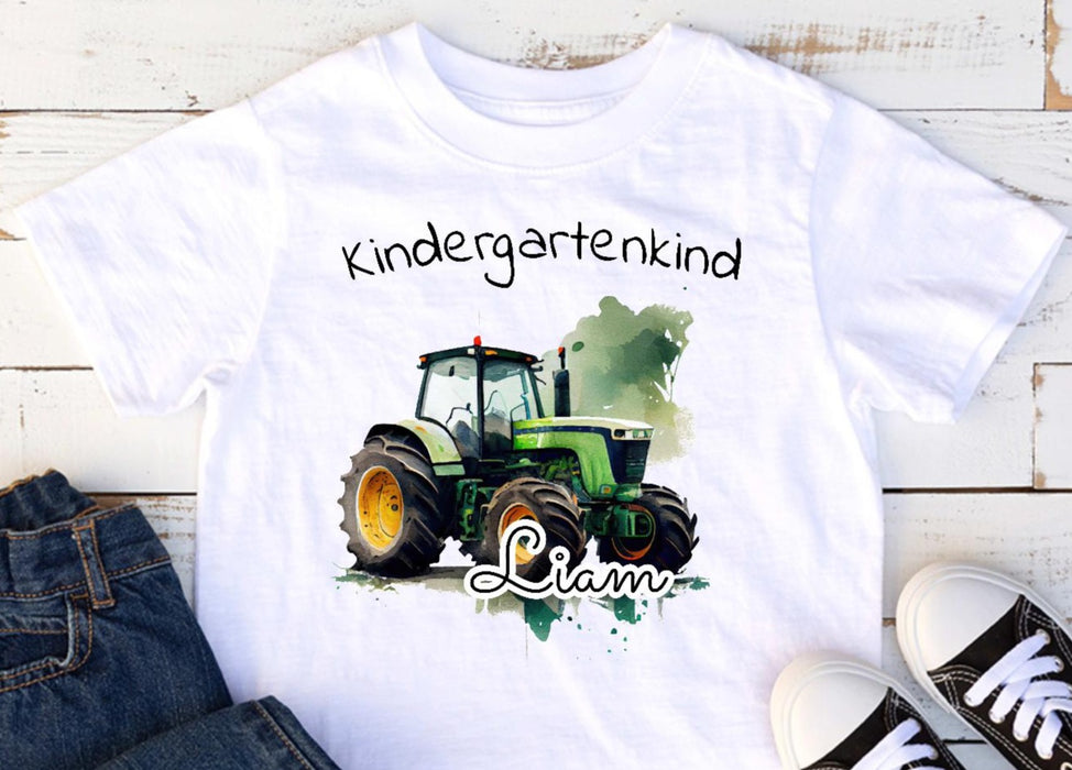 T-Shirt Kindergartenkind Traktor Junge mit Name - CreativMade 