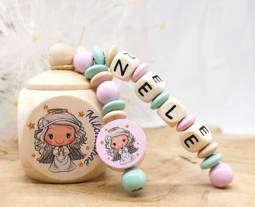 Milchzahndose Engel Mädchen personalisierte Zahndose mit Namen - CreativMade
