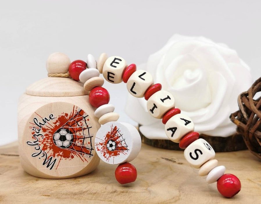 Milchzahndose Fußball personalisierte Zahndose mit Namen - CreativMade