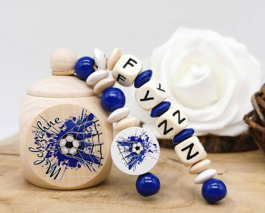 Milchzahndose Fußball personalisierte Zahndose mit Namen - CreativMade