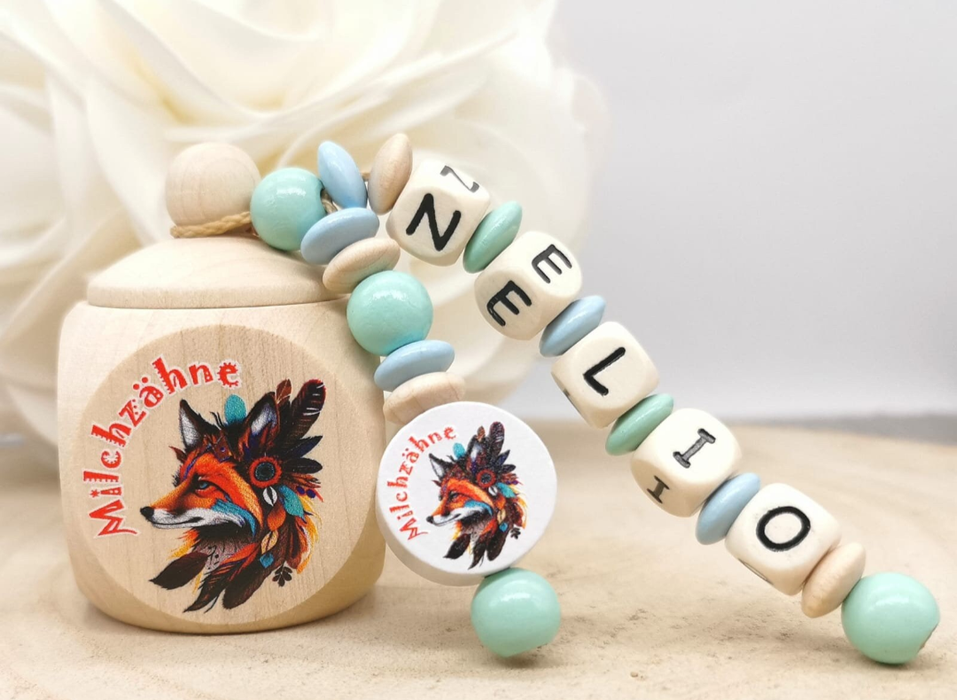 Milchzahndose Fuchs Jungen personalisierte Zahndose mit Namen Zahnfee | CreativMade .