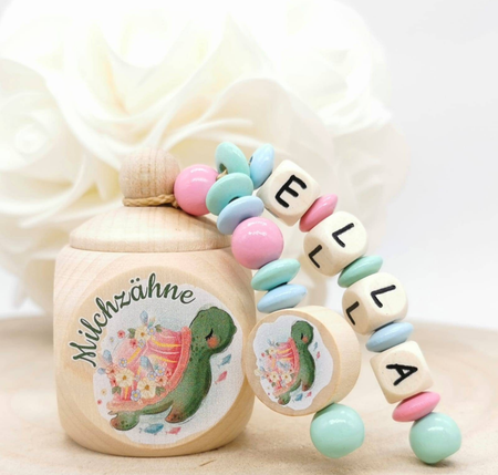 Milchzahndose Schildkröte Mädchen personalisierte Zahndose mit Namen | CreativMade .