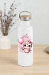 Personalisierte Kinder Trinkflasche mit Namen Eule – Edelstahl Thermosflasche auslaufsicher für Kindergarten & Schule - CreativMade
