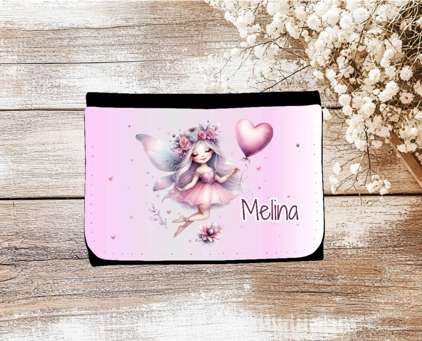 Kinder Geldbeutel personalisiert Fee – Geldbörse mit Namen Klettverschluss oder Reißverschluss Porte­mon­naie - CreativMade