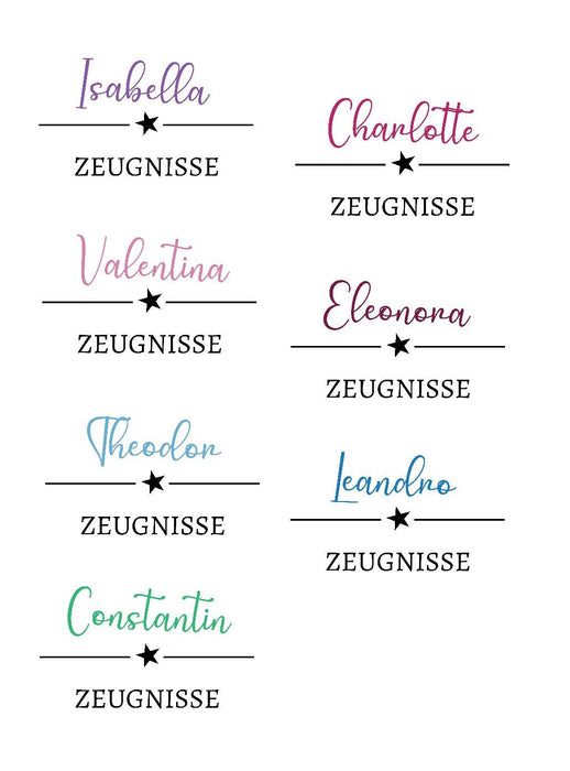 Personalisierte Zeugnismappe mit Namen – Mappe für Schulzeugnisse A4 | Geschenk zur Einschulung Jungen Mädchen - CreativMade 