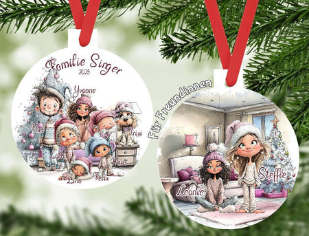Personalisierter Christbaumschmuck mit Namen – Geschenk für Familie & Freundin Ornament Weihnachten - CreativMade