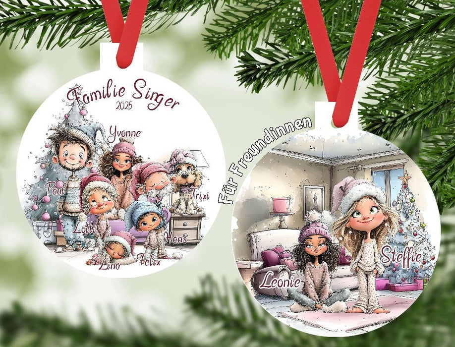 Personalisierter Christbaumschmuck mit Namen – Geschenk für Familie & Freunde Ornament Weihnachten - CreativMade