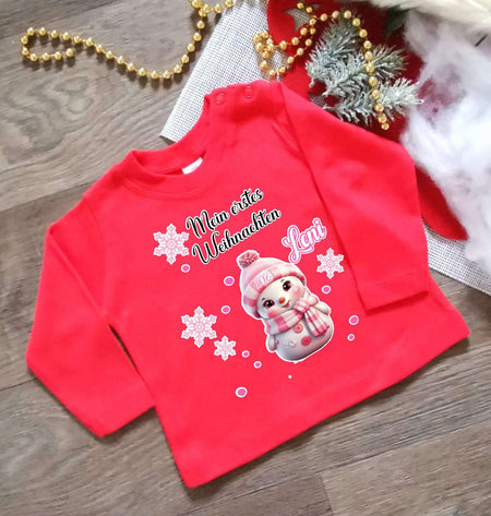 Mein erstes Weihnachten Outfit Weihnachtsshirt Baby Kinder Langarm - CreativMade 