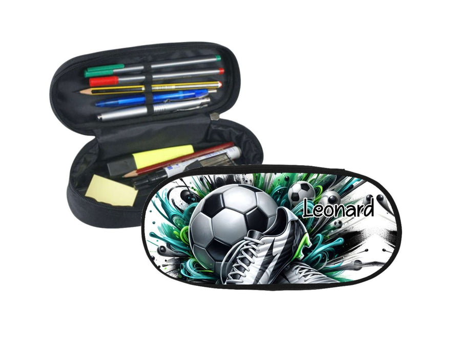 Personalisiertes Federmäppchen mit Namen Fußball Stifte-Etui Federtasche Federmappe Erwachsene & Kinder - CreativMade