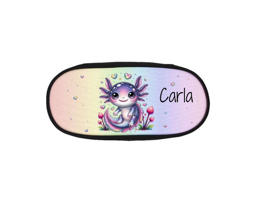 Federmäppchen Kinder mit Namen Axolotl – personalisiertes Stifteetui/Stiftebox Schule Geschenk Einschulung - CreativMade