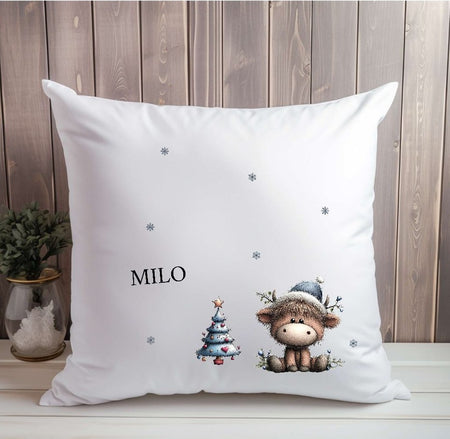 Bügelbild Kinder Highland Kuh Weihnachten Textilaufbügler DIY Projekt Applikation hochwertiger DTF Ausdruck XL - CreativMade 