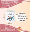 Personalisierte Kinderspardose mit Namen Schildkröte - Keramik Spardose zur Einschulung, Geburt oder Taufe - CreativMade