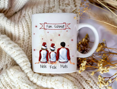 Tasse Personalisierte Weihnachtstasse Familie & Freunde – Keramik mit Namen Weihnachtsgeschenk - CreativMade 