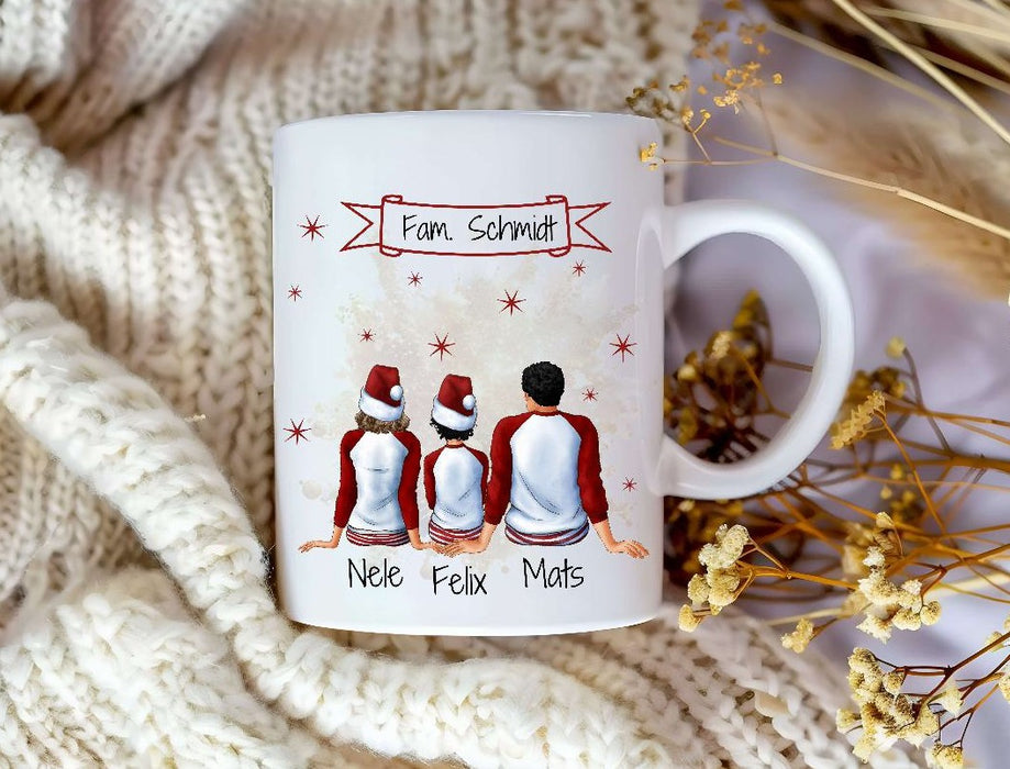 Tasse Personalisierte Weihnachtstasse Familie & Freunde – Keramik mit Namen Weihnachtsgeschenk - CreativMade 