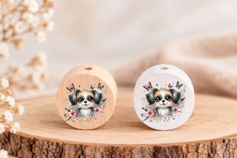 Milchzahndose Hund Holz mit Motivscheibe | DIY & Kreativbedarf 6 x 4cm Zahndose | CreativMade .