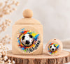 Milchzahndose Fußball Holz mit Motivscheibe | DIY & Kreativbedarf 6 x 4cm Zahndose | CreativMade .