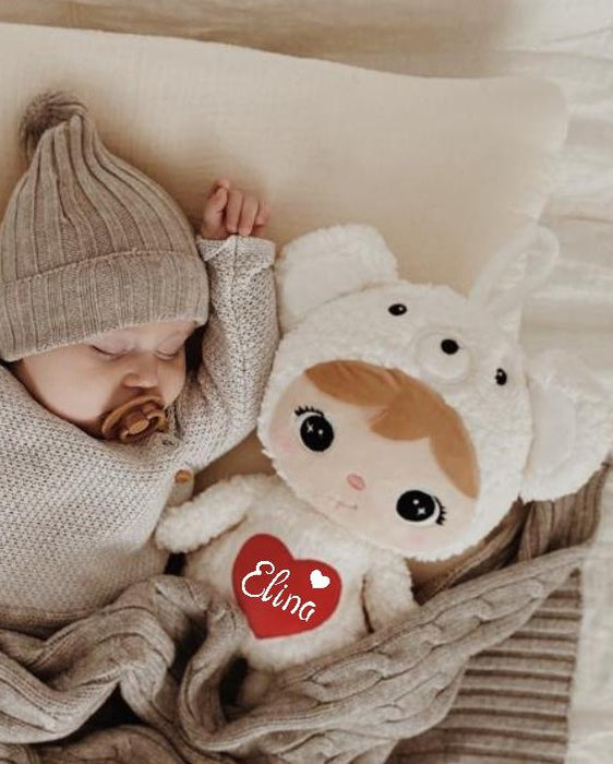 Personalisierbarer Eisbär – 50 cm Kuscheltier Plüschtier mit Namen Geschenk für Babys & Kinde - CreativMade 