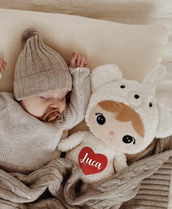 Personalisierbarer Eisbär – 50 cm Kuscheltier Plüschtier mit Namen Geschenk für Babys & Kinde - CreativMade 