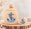 Milchzahndose Anker Holz mit Motivscheibe | DIY & Kreativbedarf 6 x 4cm Zahndose | CreativMade .
