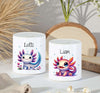 Personalisierte Kinderspardose mit Namen Axolotl - Keramik Spardose zur Einschulung, Geburt oder Taufe - CreativMade