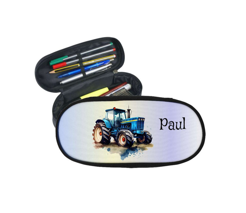Federmäppchen Kinder mit Namen Traktor – personalisiertes Stifteetui/Stiftebox Schule Geschenk Einschulung - CreativMade