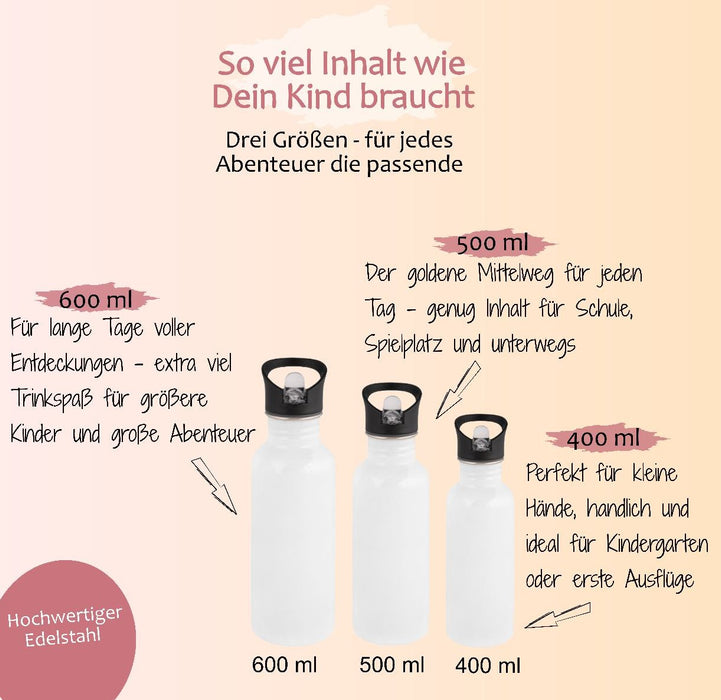 Kindergarten Set personalisiert Reh – Rucksack, Trinkflasche & Brotdose mit Namen Kitakind - CreativMade