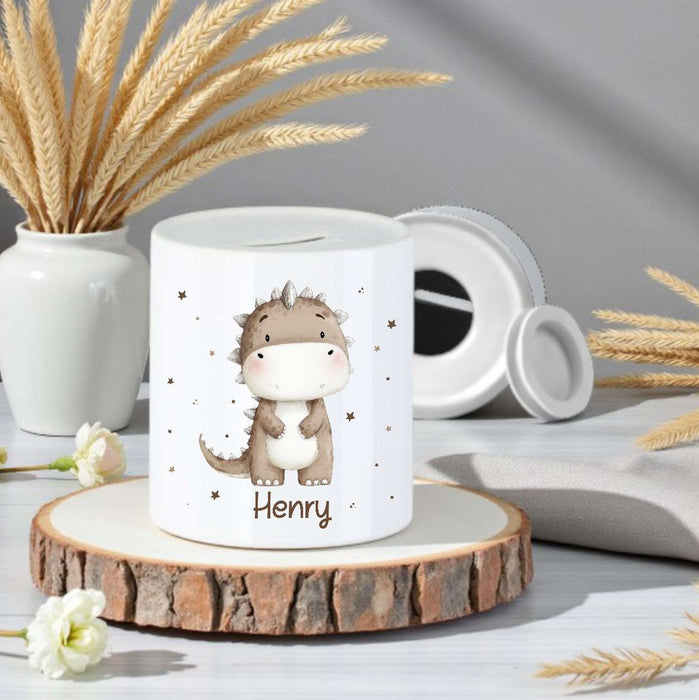 Personalisierte Kinderspardose mit Namen Tierfreunde Keramik Spardose zur Einschulung, Geburt oder Taufe - CreativMade