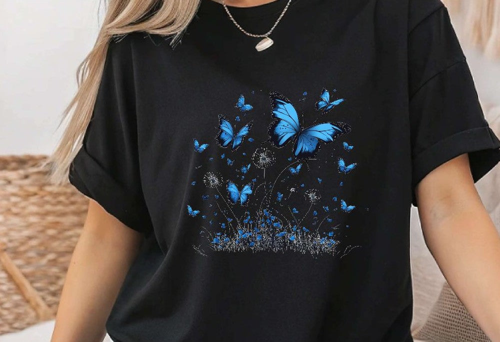 Bügelbild Schmetterling Erwachsene Aufbügelmotiv Textilaufbügler für Kleidung & Stoffe DIY Transferbild & Geschenkidee Damen - CreativMade