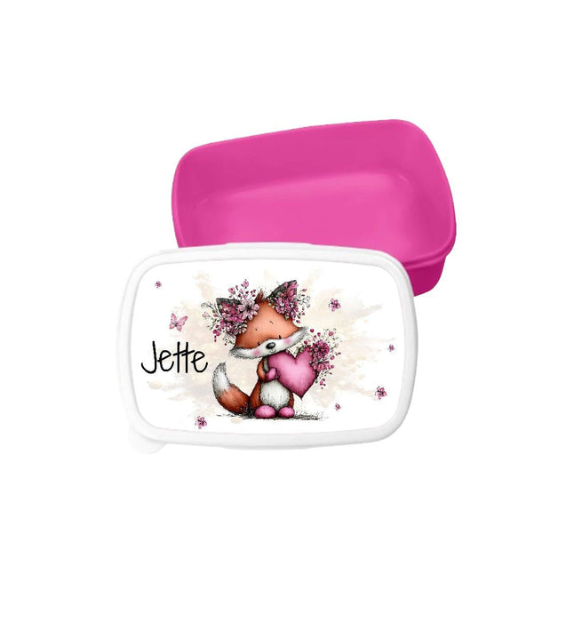 Brotdose & Trinkflasche personalisiert - Fuchs - Kinder Set mit Namen Edelstahl Trinkflasche - CreativMade 