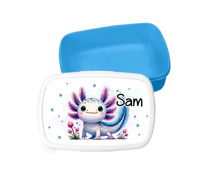 Brotdose & Trinkflasche personalisiert - Axolotl - Kinder Set mit Namen Edelstahl Trinkflasche - CreativMade 