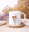 Personalisierte Einschulungstasse Mädchen mit Büchern Schulkind Tasse mit Name - CreativMade