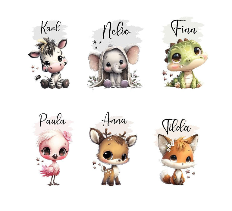 Thermoskanne personalisiert mit Namen Zebra oder Elefant Edelstahl Isolierflasche Thermoflasche Geschenkidee - CreativMade