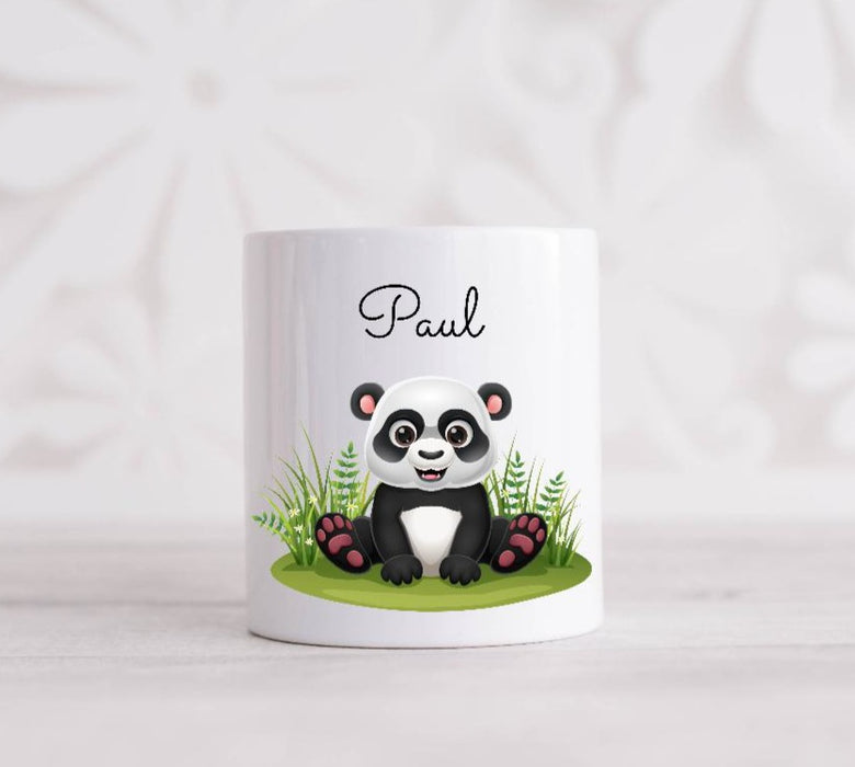 Kinder Spardose Pandabär Junge personalisiert mit Name Mädchen Keramik - CreativMade 
